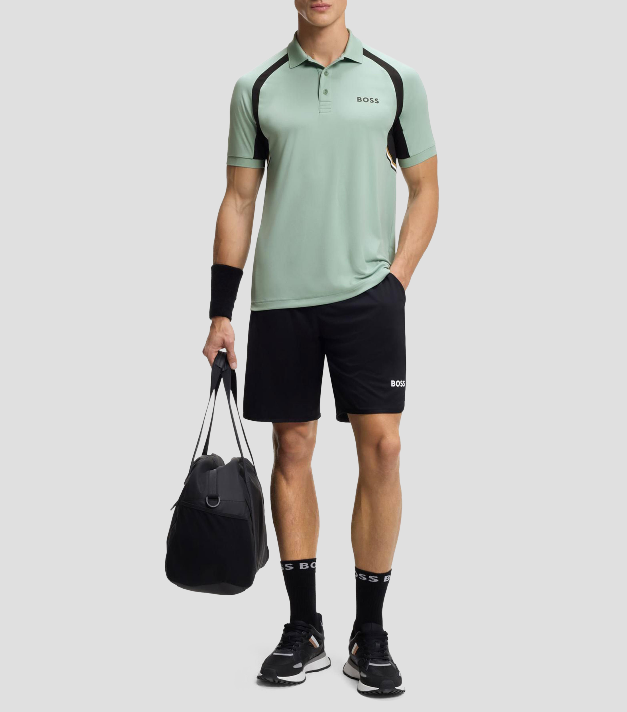 Polo slim de secado rápido en tejido elástico Hombre